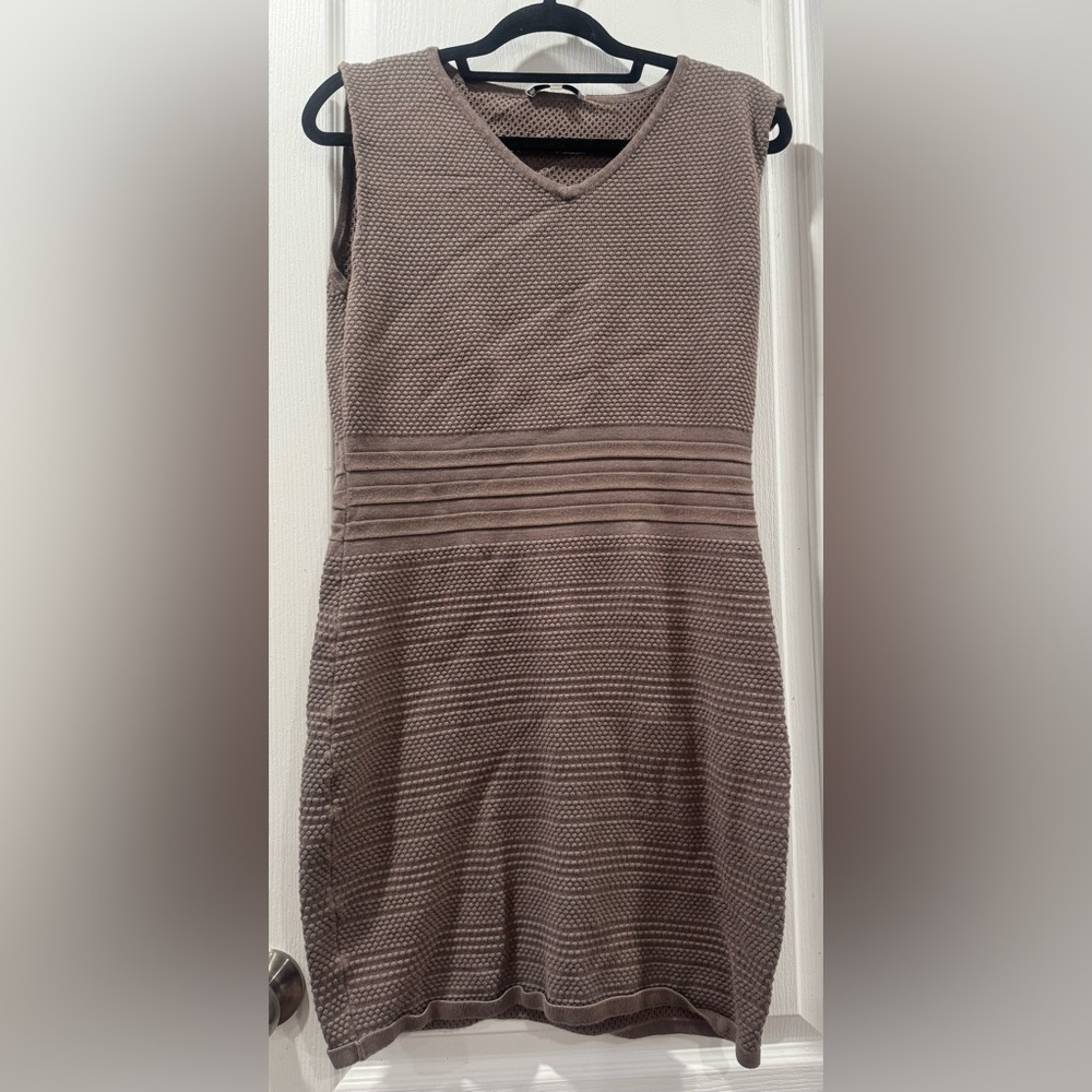 Sioni Textured Brown Dress